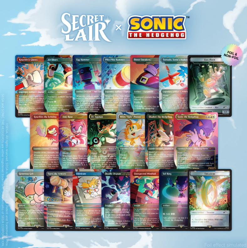MTG US Magic The Gathering Secret Lair Rainbow Foil Bundle Sonic The Hedgehog scéllé