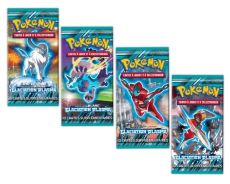 Pokémon FR Artset 4 boosters Noir & Blanc Glaciation Plasma
