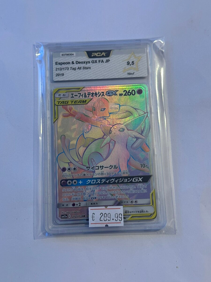 Pokemon JP Espeon & Deoxys GX #212/173 - Tag All Stars FA - PCA 9.5