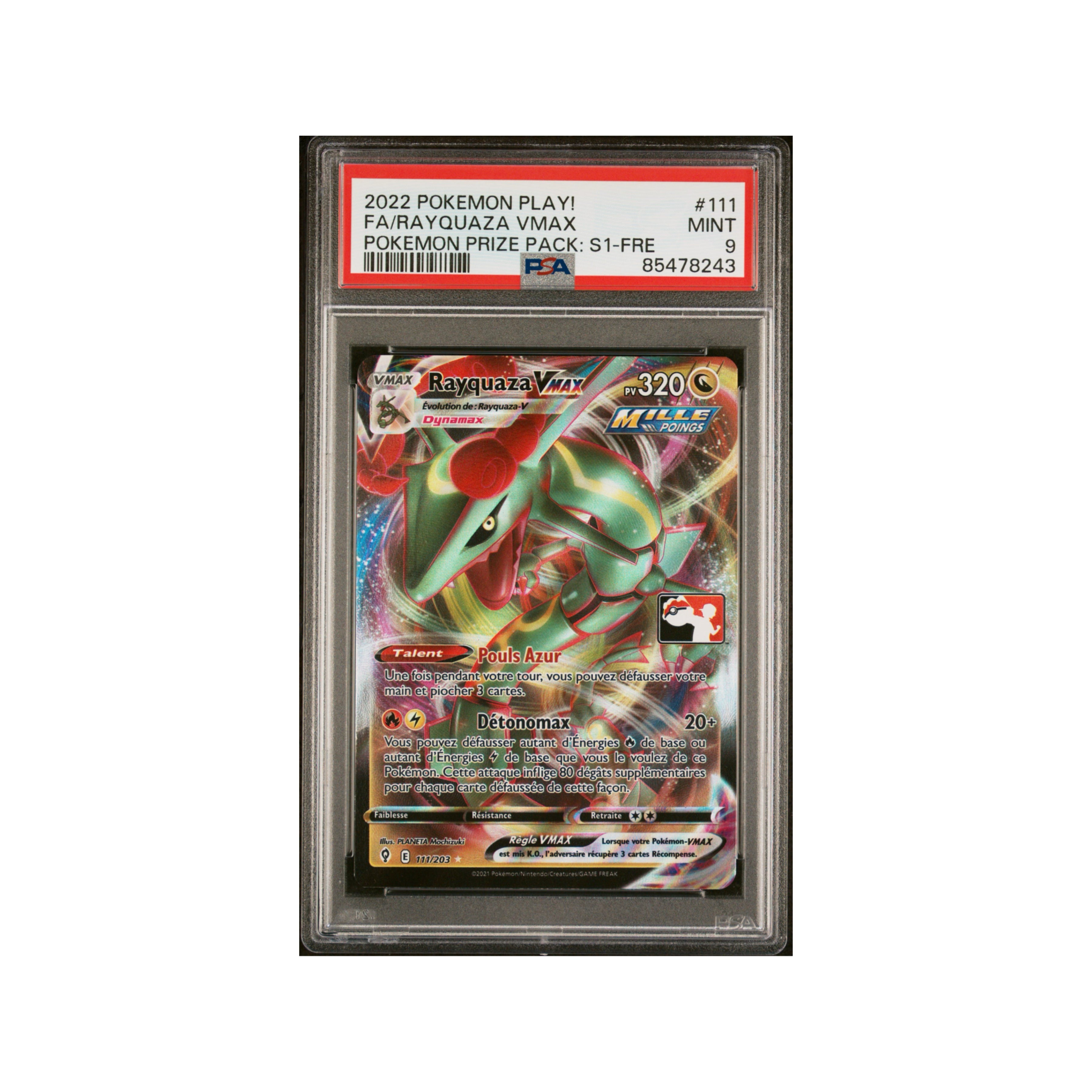 Pokémon FR Rayquaza Vmax PPS1 ligue PSA 9