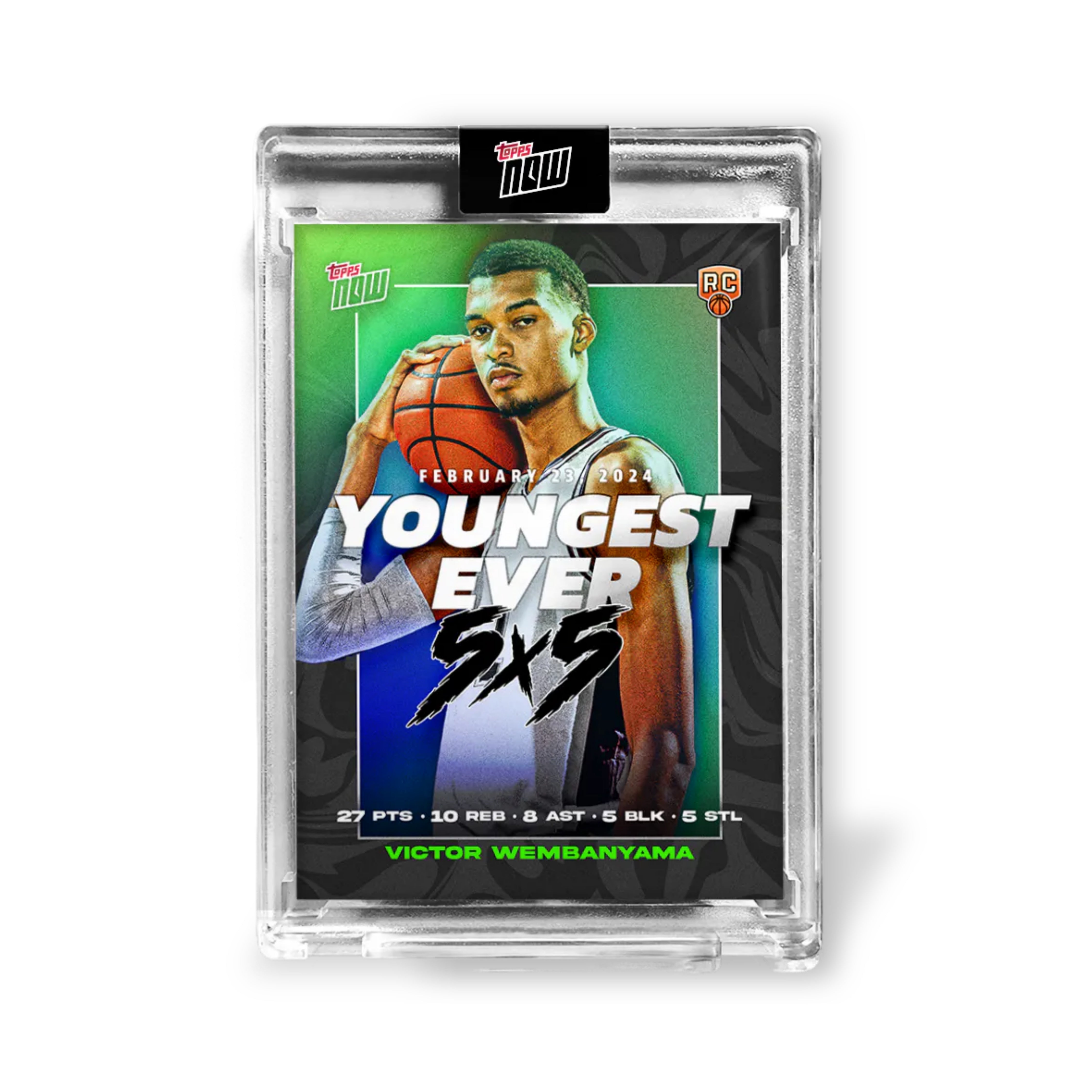 Topps US Topps Now Victor Wembanyama Youngest ever 5x5 Basketball VW-2