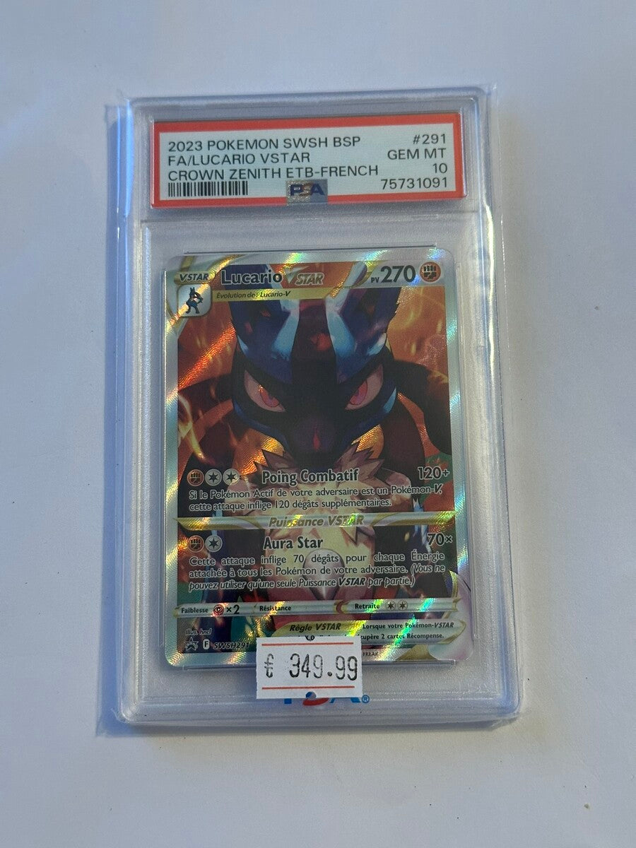 Pokemon FR Lucario VSTAR #SWSH291 - Zénith Suprême FA - PSA 10