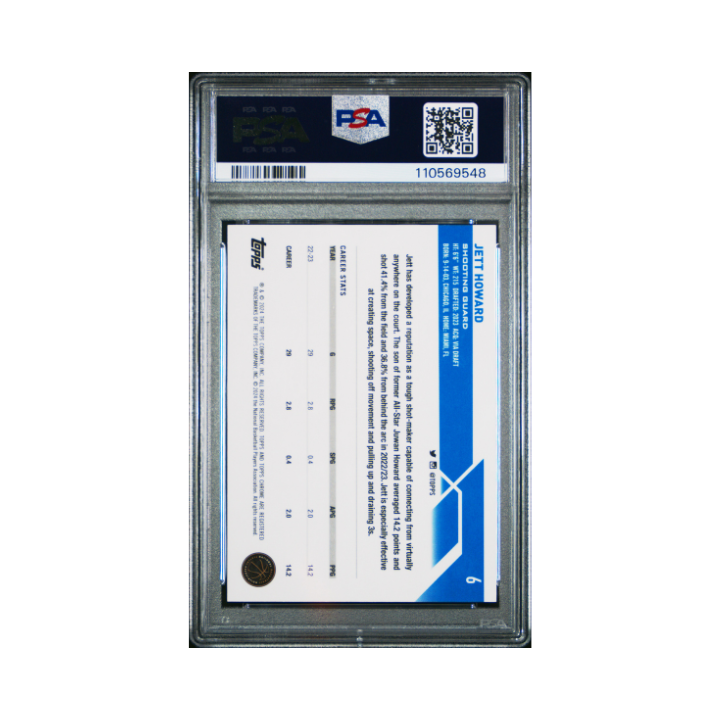Topps US Jett Howard Superfractor Topps Chrome 2023 / 24 One of One Basketball NBA PSA 9