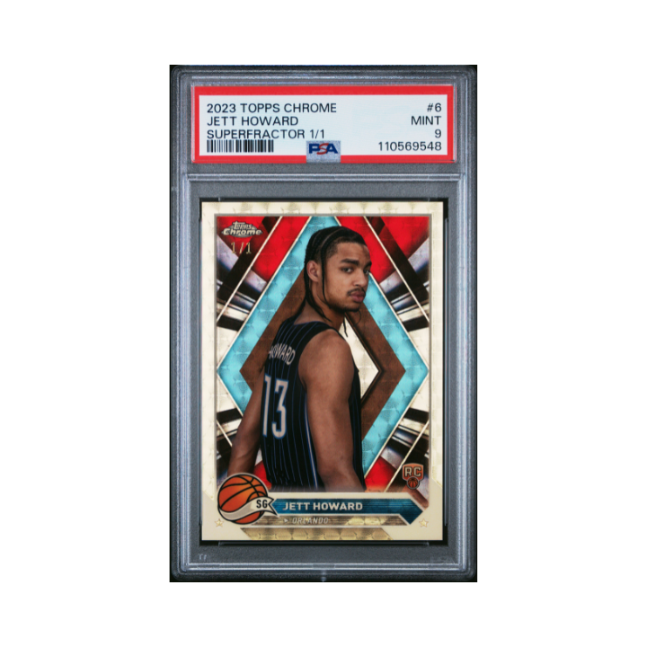Topps US Jett Howard Superfractor Topps Chrome 2023 / 24 One of One Basketball NBA PSA 9