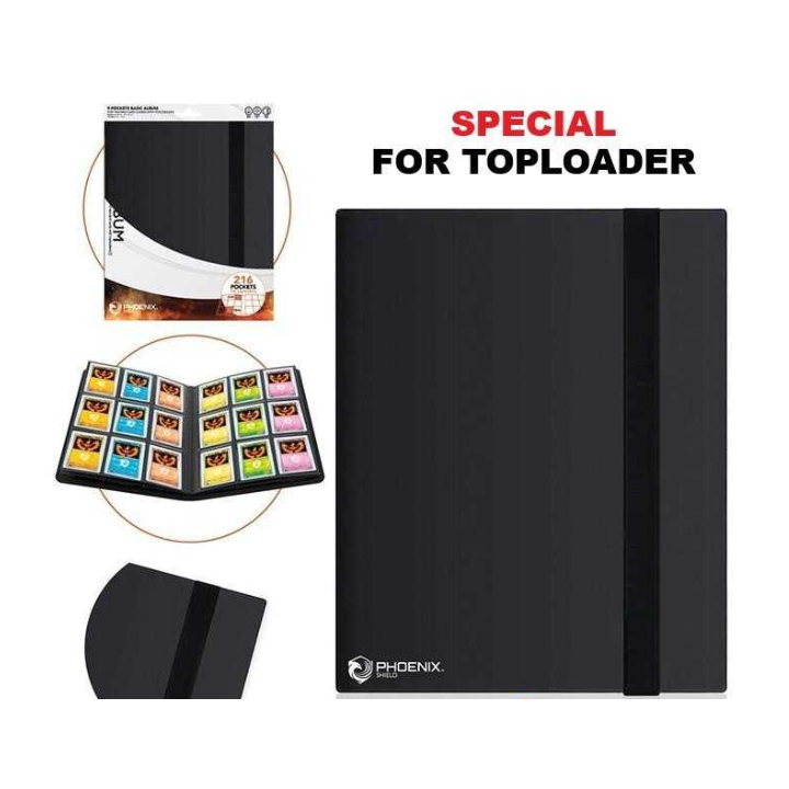 PROTECTIONS Phoenix Shield Album Flex Pour Toploader 9 Pockets / 12 Pages (216 Cartes) Noir