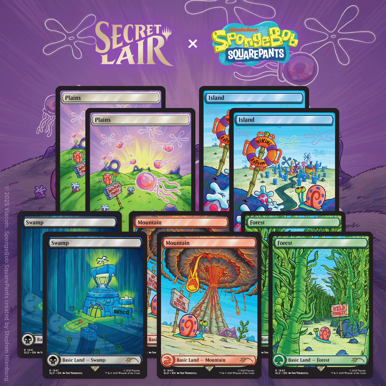 MTG US SpongeBob SquarePants Bundle Foil Edition Full Set Secret Lair 3 Pack - Cartes en Anglais