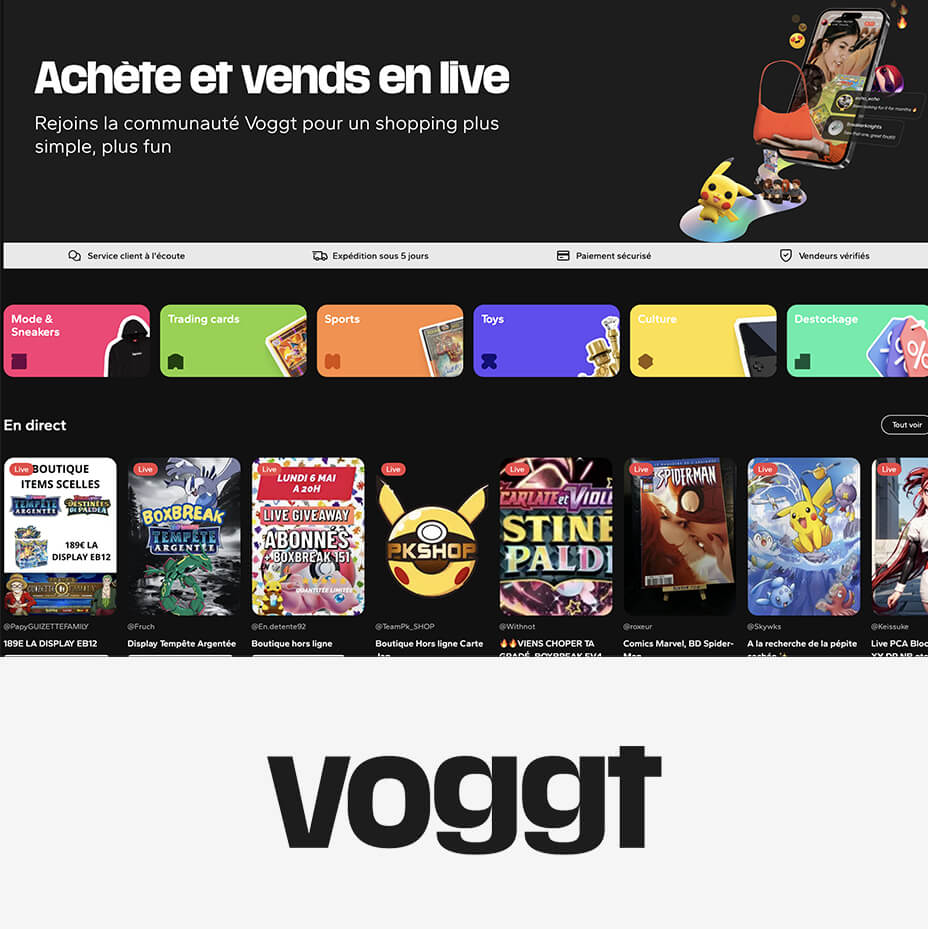 Vente en live avec Six Rats Morts sur Voggt