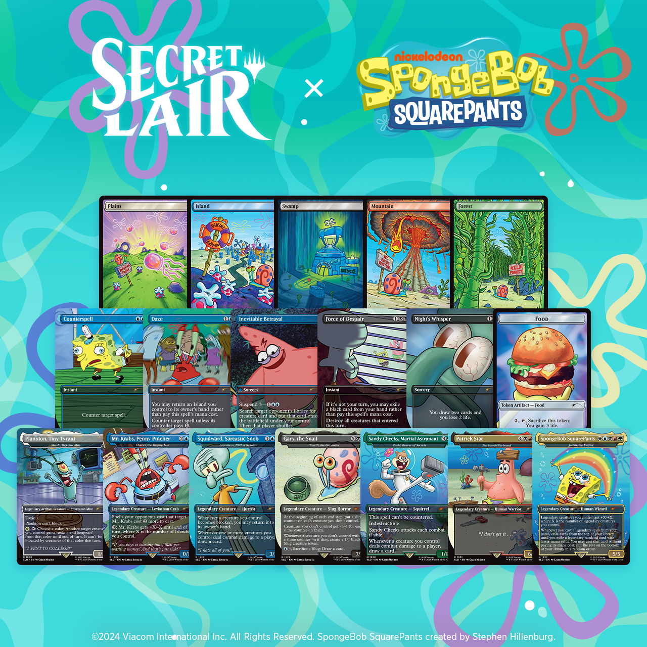 MTG US SpongeBob SquarePants Bundle Foil Edition Full Set Secret Lair 3 Pack - Cartes en Anglais