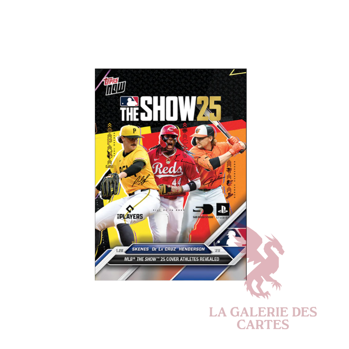 Topps US Topps Now 2025 MLB The Show Cover OS 17 Skenes De La Cruz Henderson