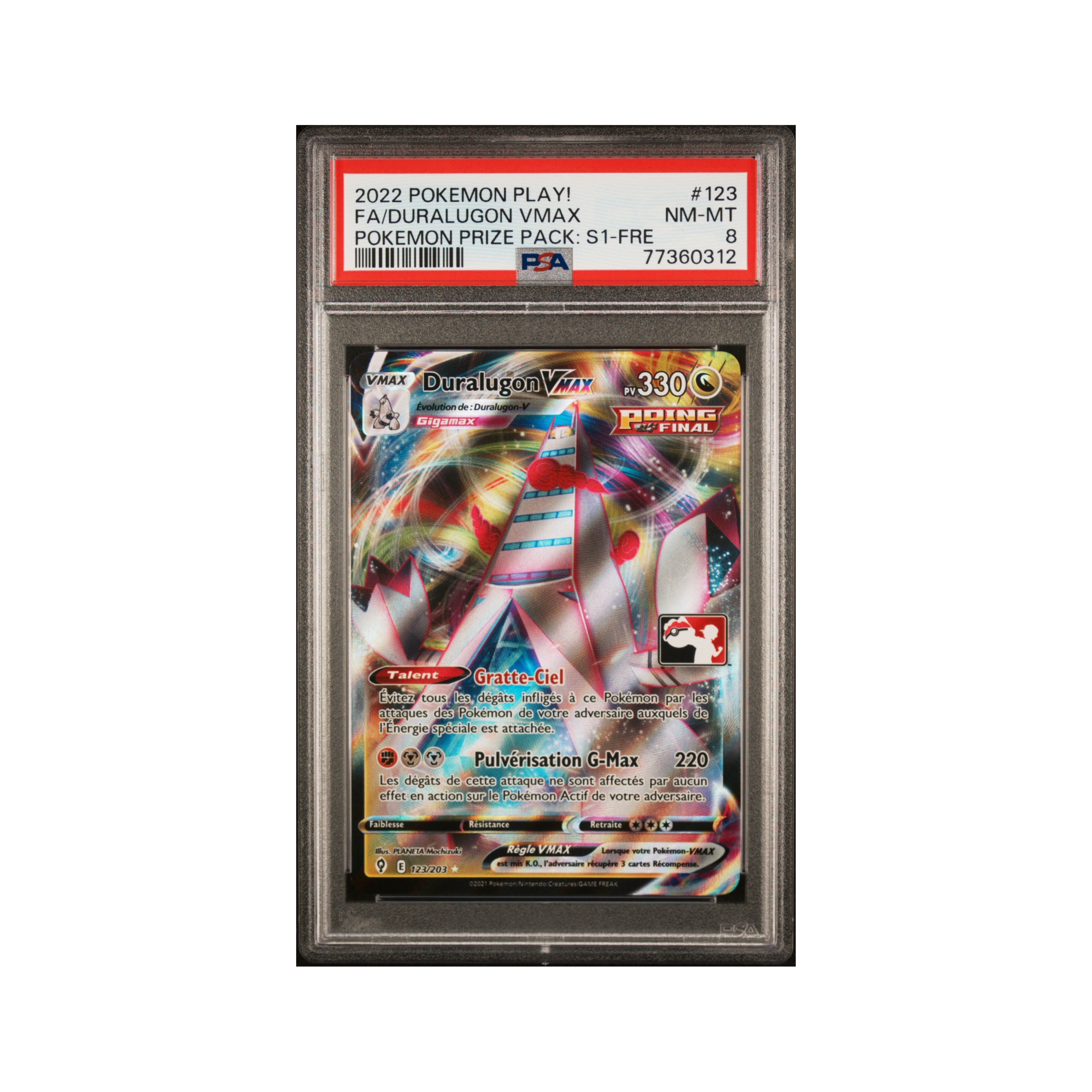 Pokémon FR Duralugon Vmax PPS1 ligue PSA 8