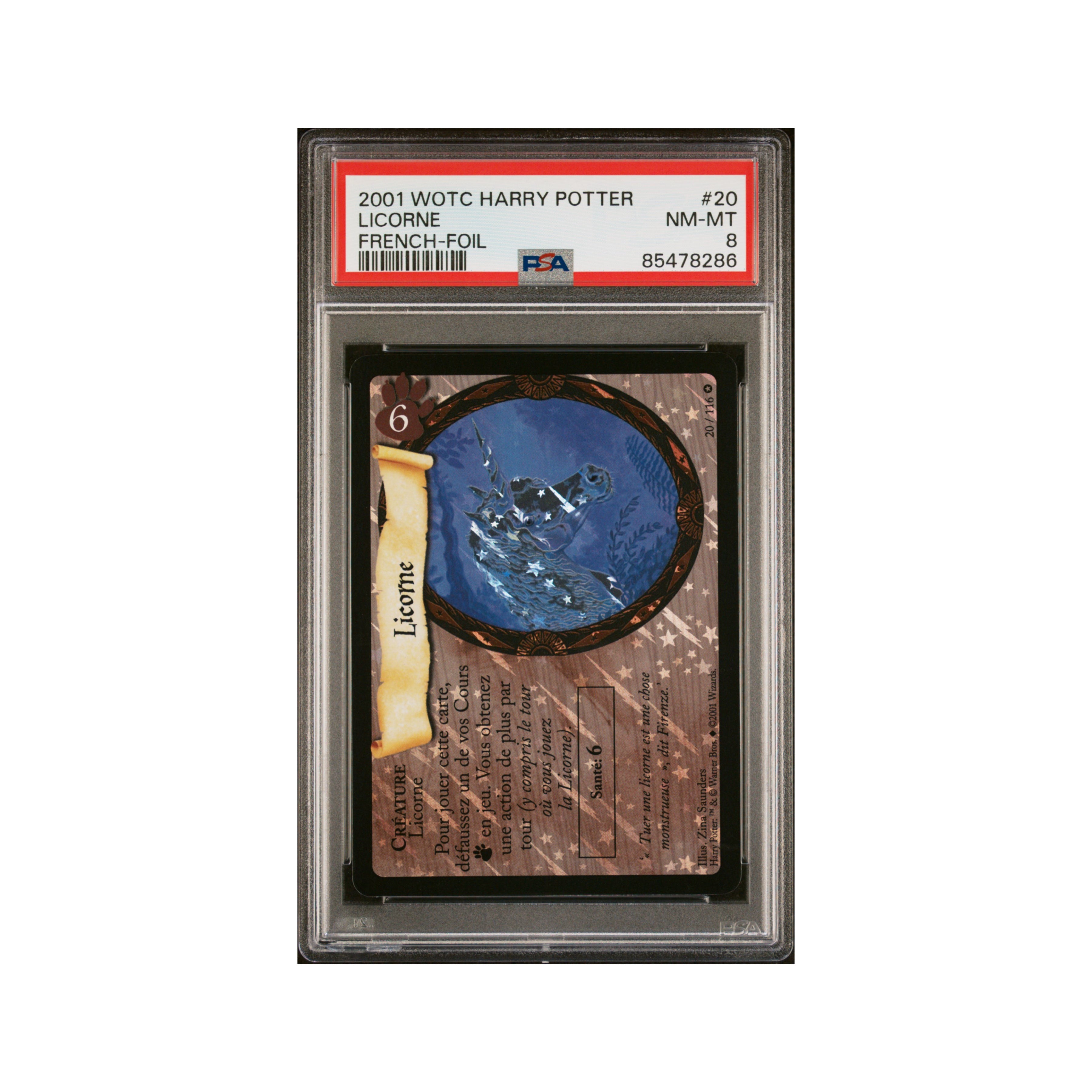 Harry Potter FR Licorne foil PSA 8