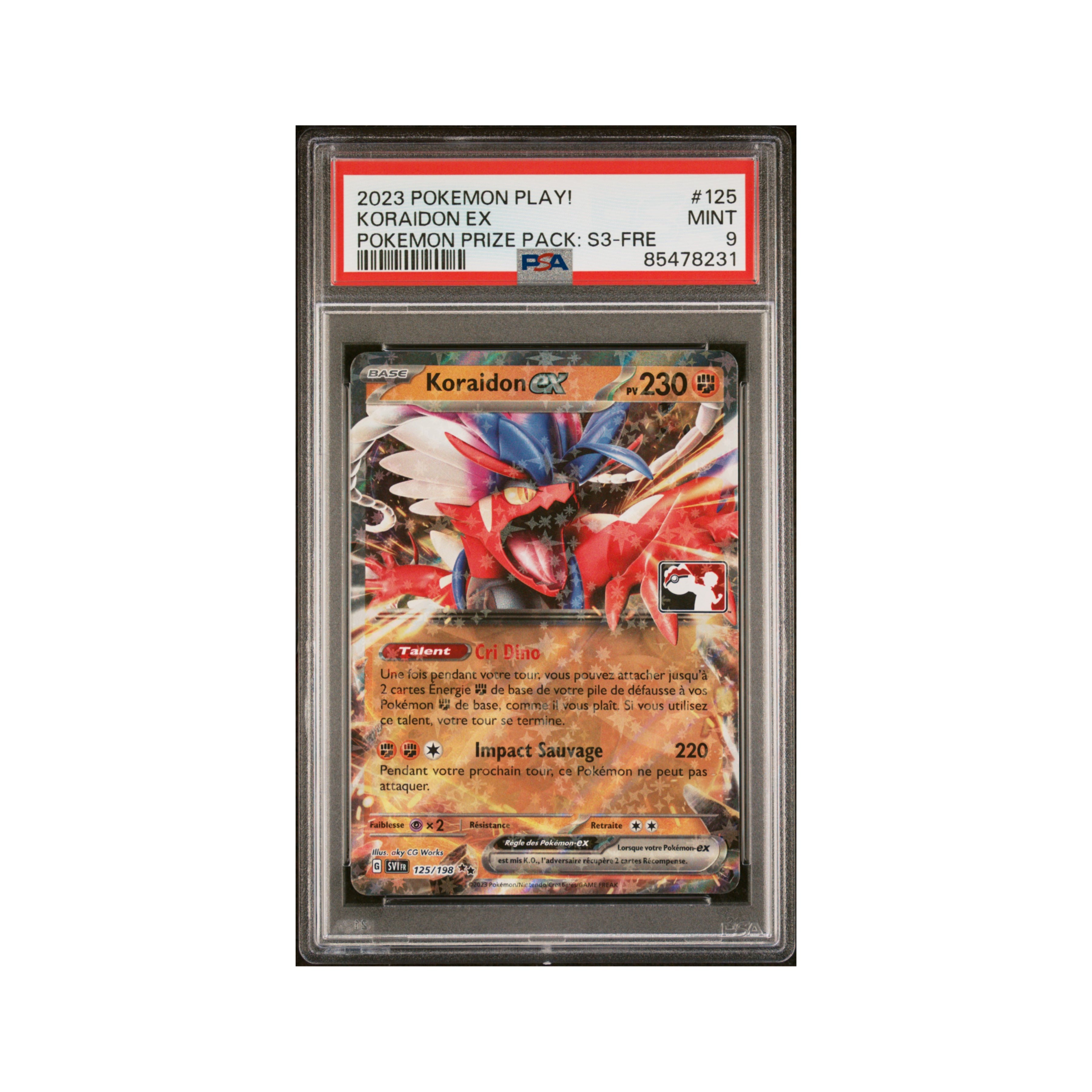 Pokémon FR Koraidon ex PPS3 ligue PSA 9