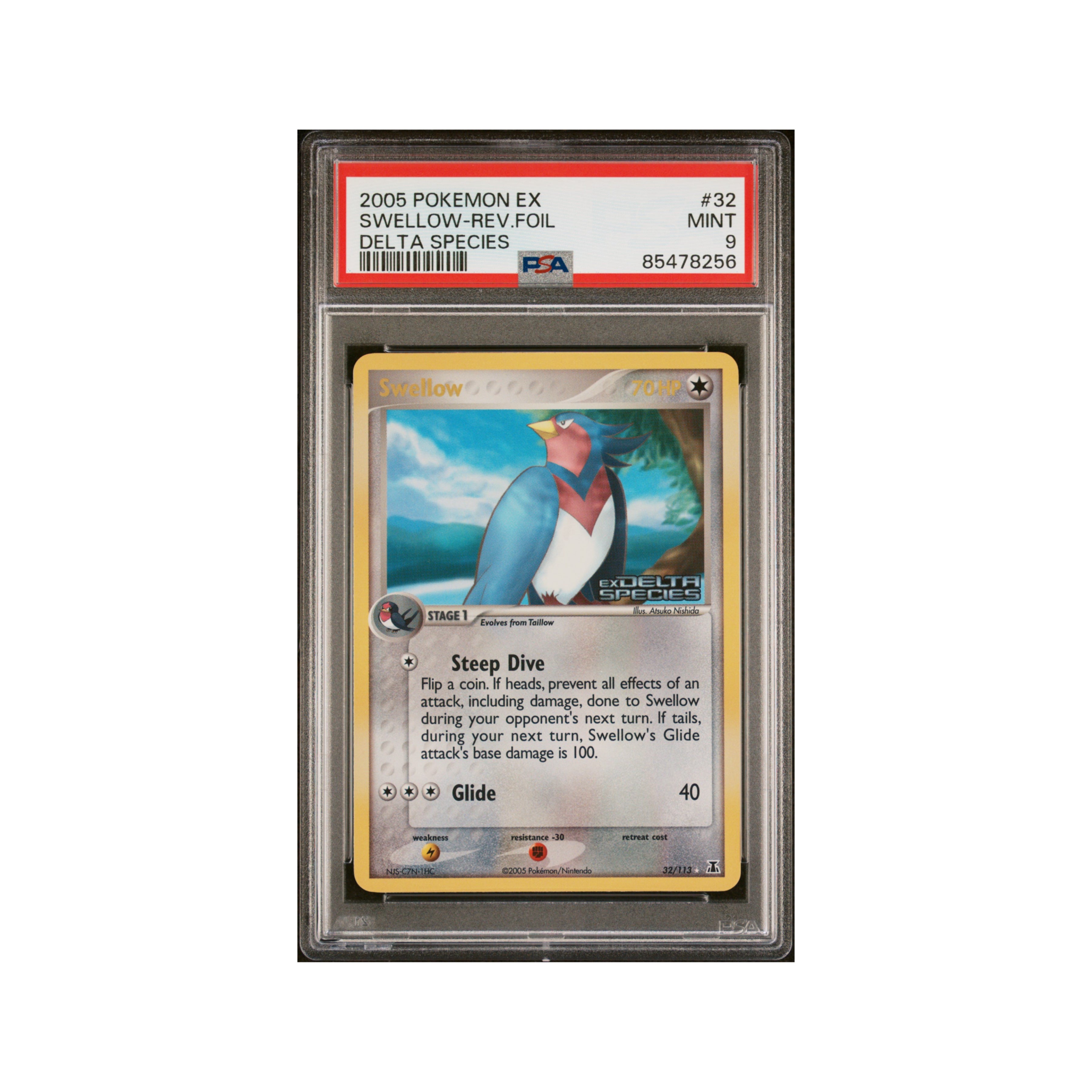 Pokémon US Swellow Reverse Ex Delta Species PSA 9