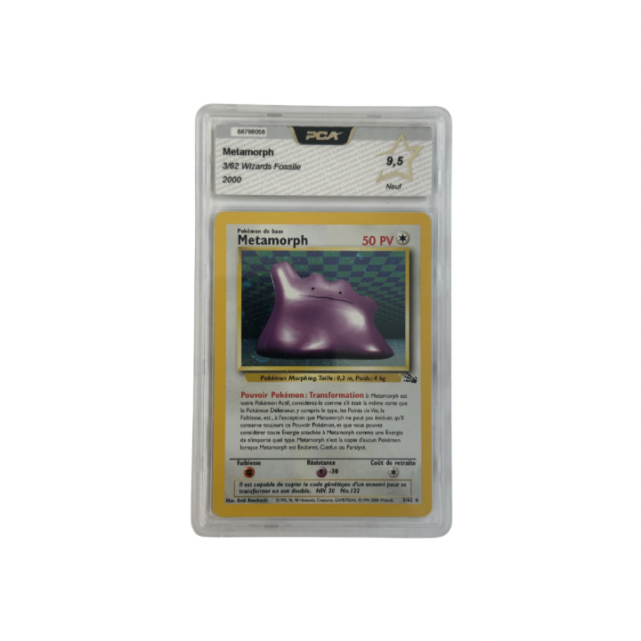 Pokémon FR Metamorph Holographique Fossile 3/62 PCA 9,5