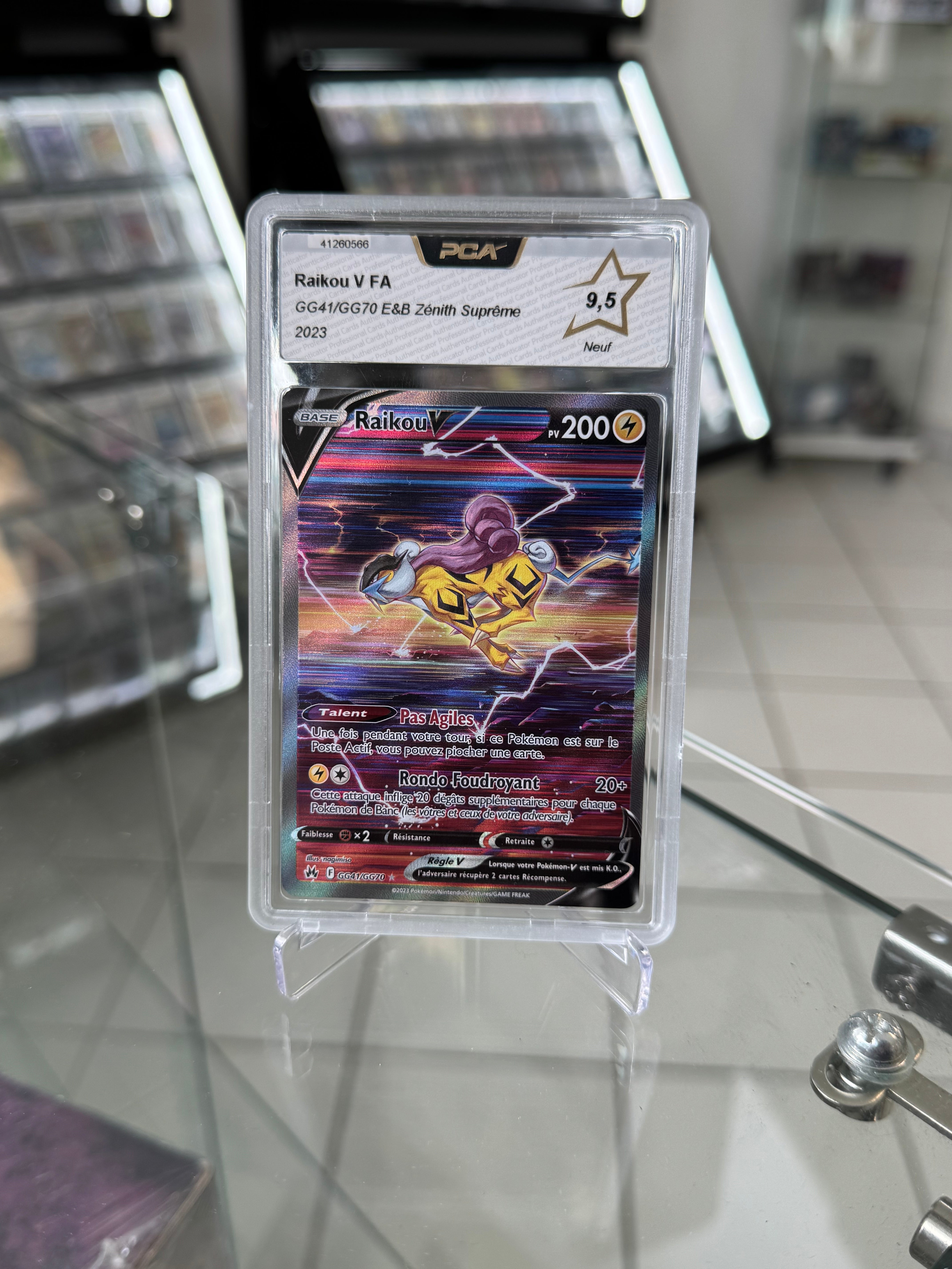 Pokémon FR Raikou V FA GG41/GG70 E&B Zénith Suprême PCA 9,5