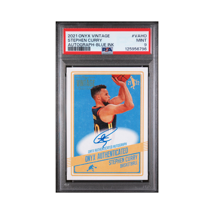 Onyx US Autographe On Card Stephen Curry PSA 9