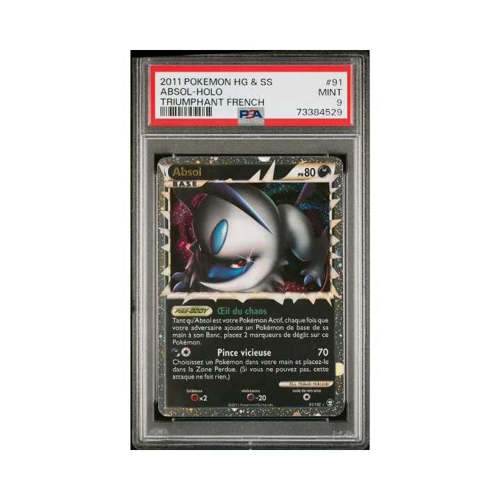 Pokémon FR Absol Prime 91/102 HGSS Triomphe PSA 9