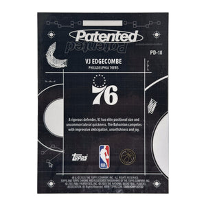 2025-26 Topps Chrome Patented VJ Edgecombe #PD-18 - verso